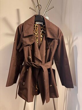 Yves Saint Laurent YSL Brown Trench Coat SIZE 34